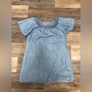 Women’s Short Blue Denim Off the Shoulder Dress